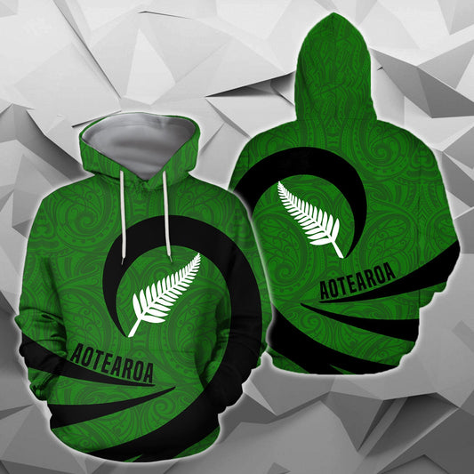 Aotearoa Hoodie Silver Fern Roll Into My Heart PL04 - Amaze Style™-Apparel