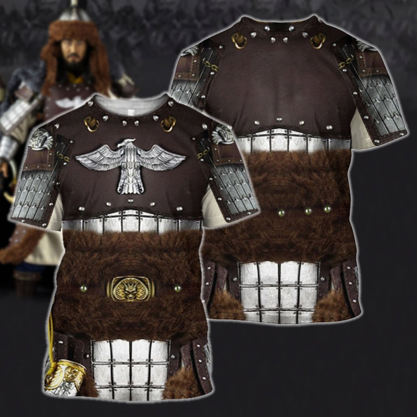 3D All Over Print Genghis Khan King Of Mongolia Hoodie - Amaze Style™-Apparel