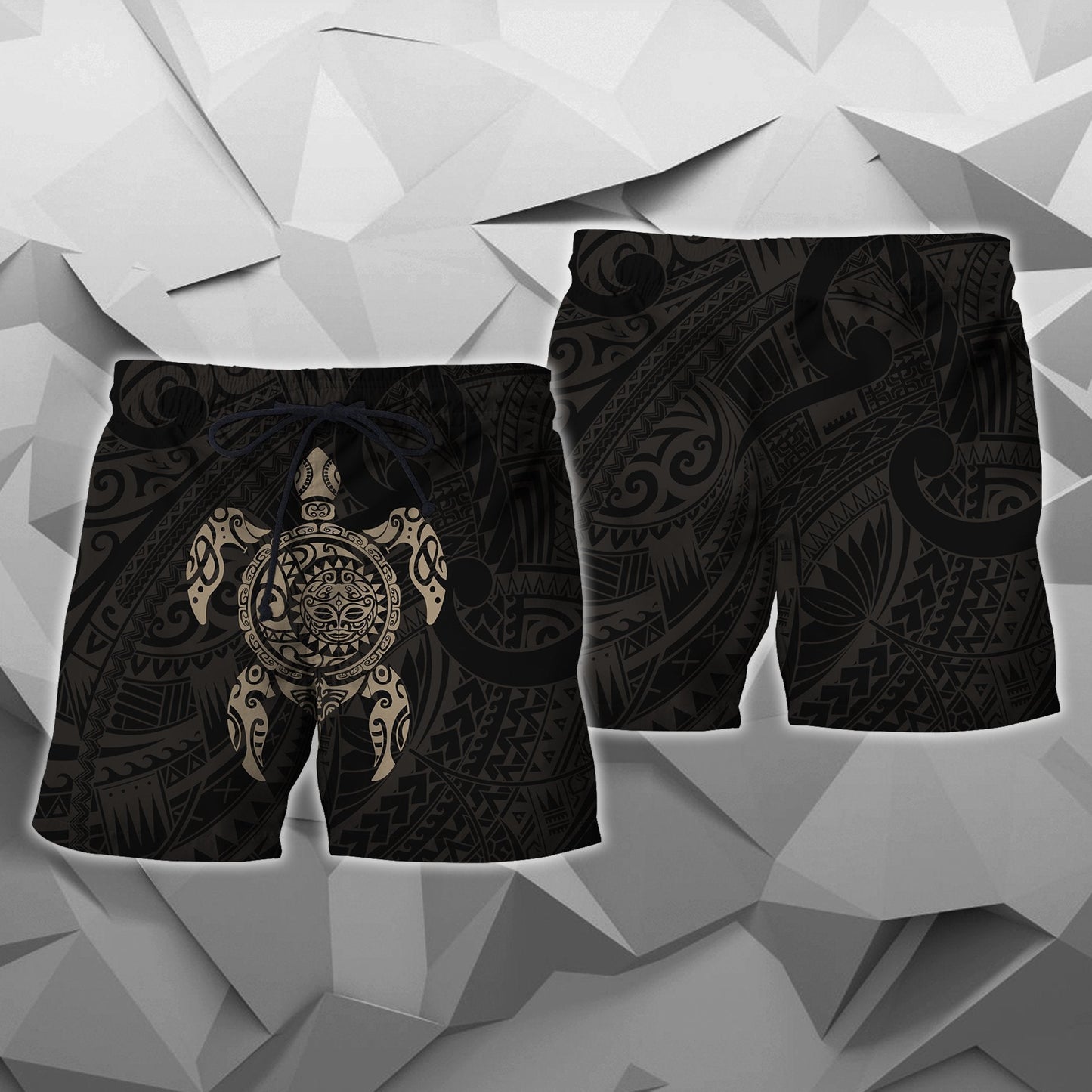 Turtle Maori Tattoo All Over Hoodie Gold NVD - Amaze Style™-Apparel