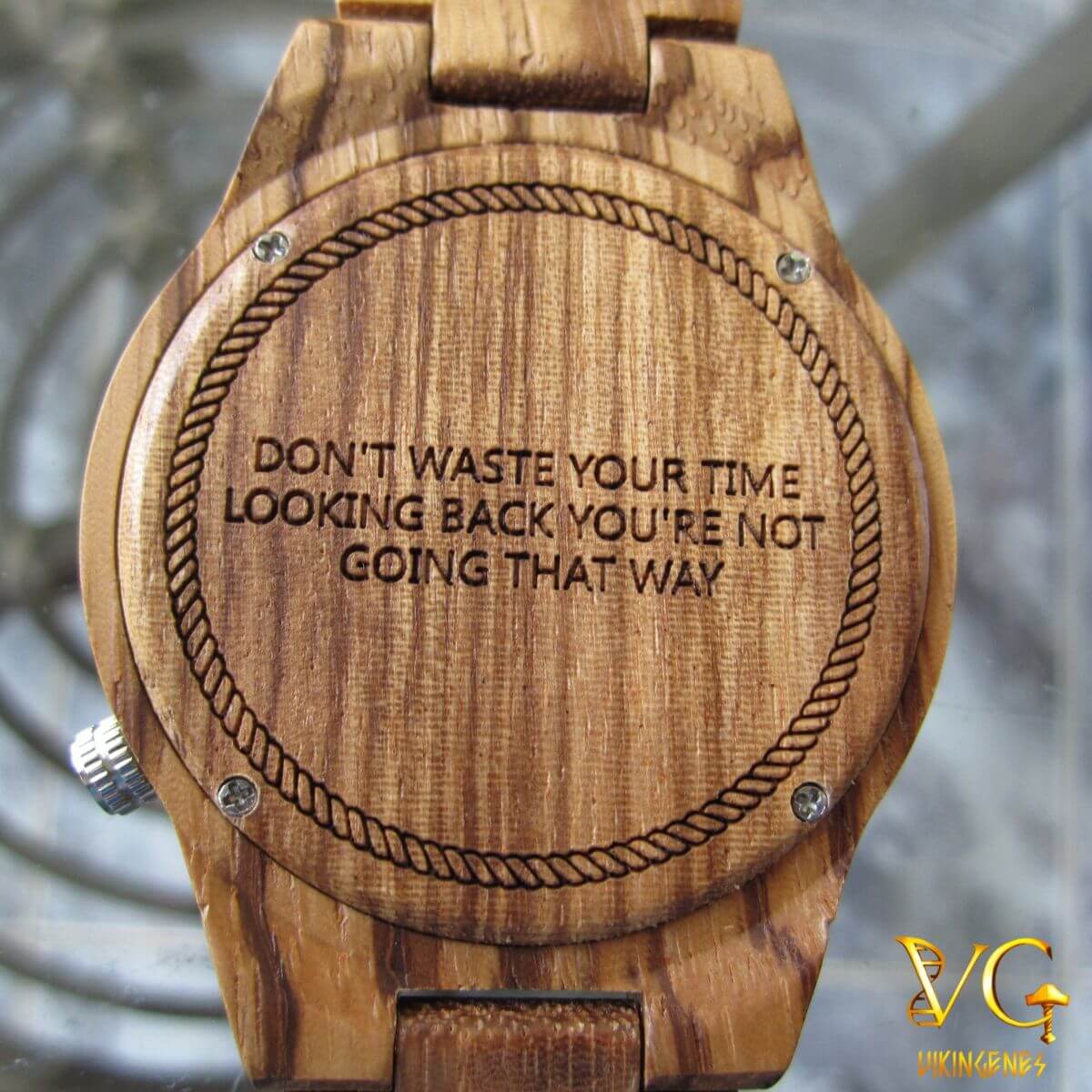 Vegvisir Handmade Engraved Wooden Watch