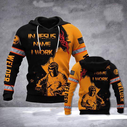 Welder Yelling all over Unisex 3D Hoodie All Over Printed Shirts