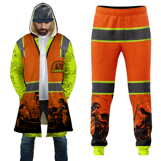 Tmarc Tee Personalized Welder 3D Printed Combo Zip Cloak & Sweatpant Welding For Winter