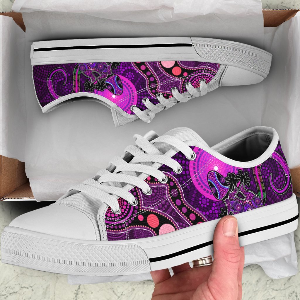 Aboriginal shoes Indigenous Purple The Lizard and The Sun Low Top Shoes
