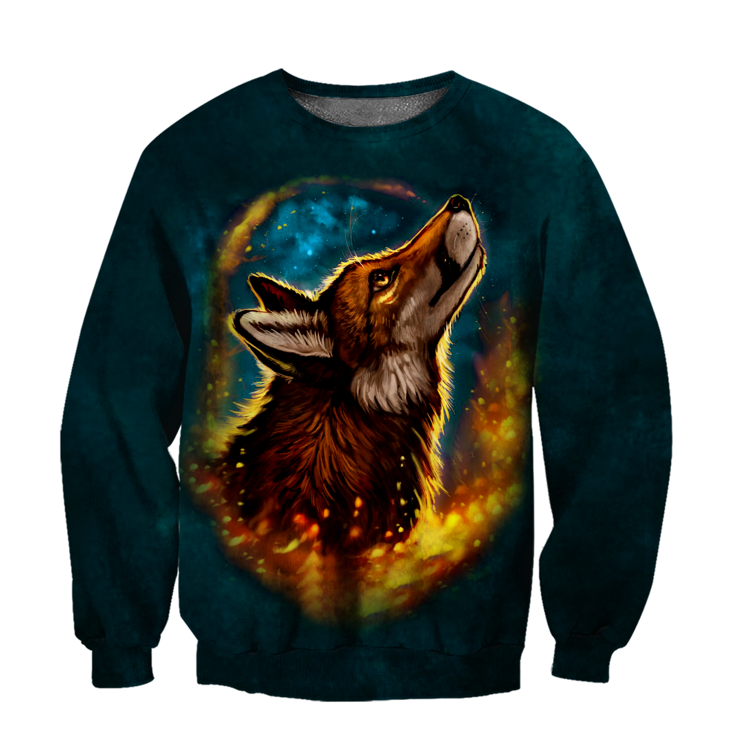 Wolf 3D All Over Printed Unisex Deluxe Hoodie ML