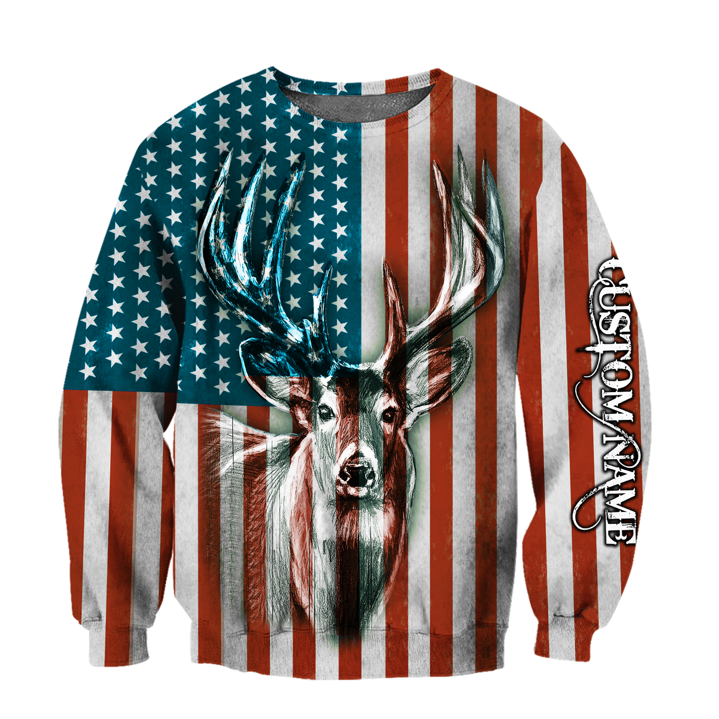 US Deer Persionalized Name 3D All Over Printed Shirts