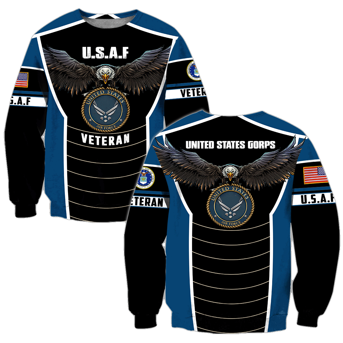 U.S Airforce veteran Eagle Pride design 3d print shirts Proud Military