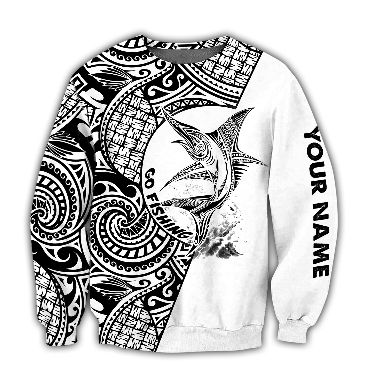 Amazing Polynesian Go Fishing Marline Fish Personalized Unisex Deluxe Hoodie ML