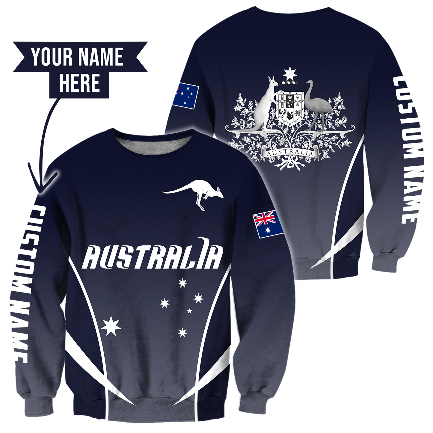 Tmarc Tee Australia active special custom name unisex 3d print shirts