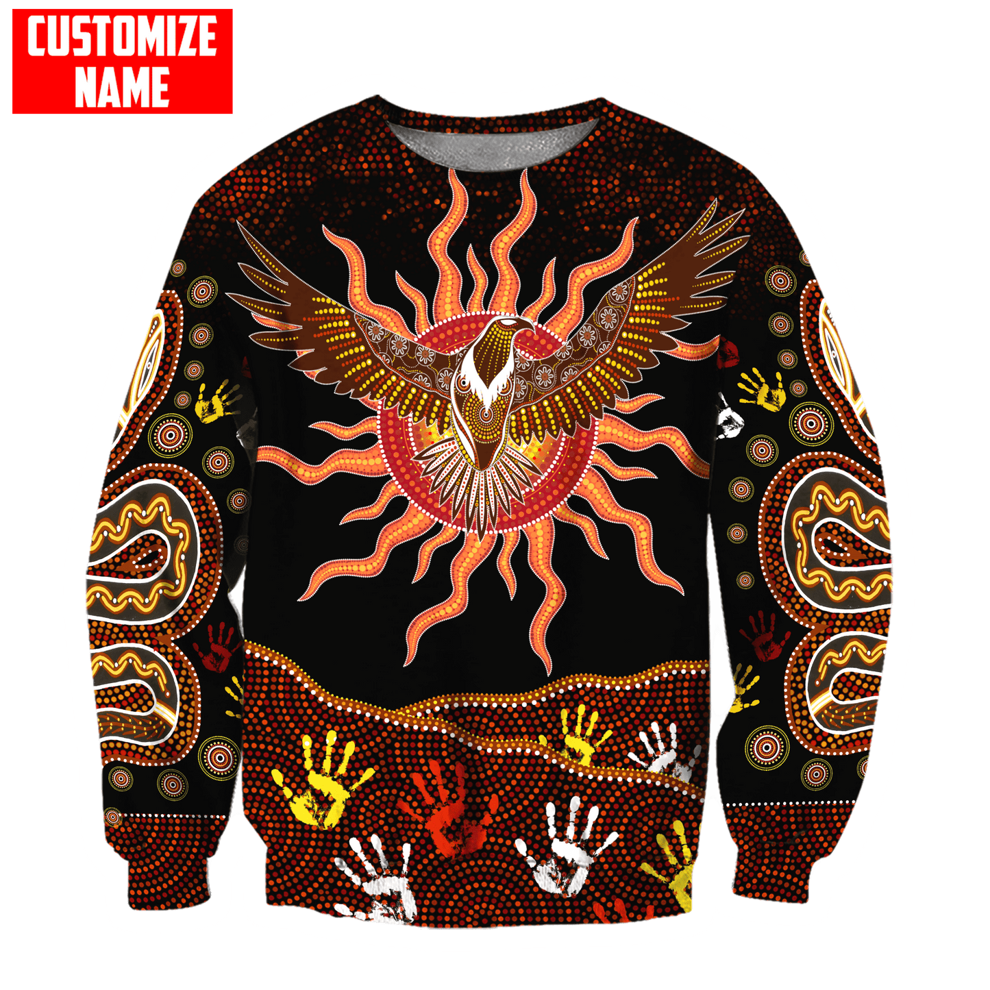 Aboriginal Wedge tailed Eagle Custom Name 3D Printed Shirts