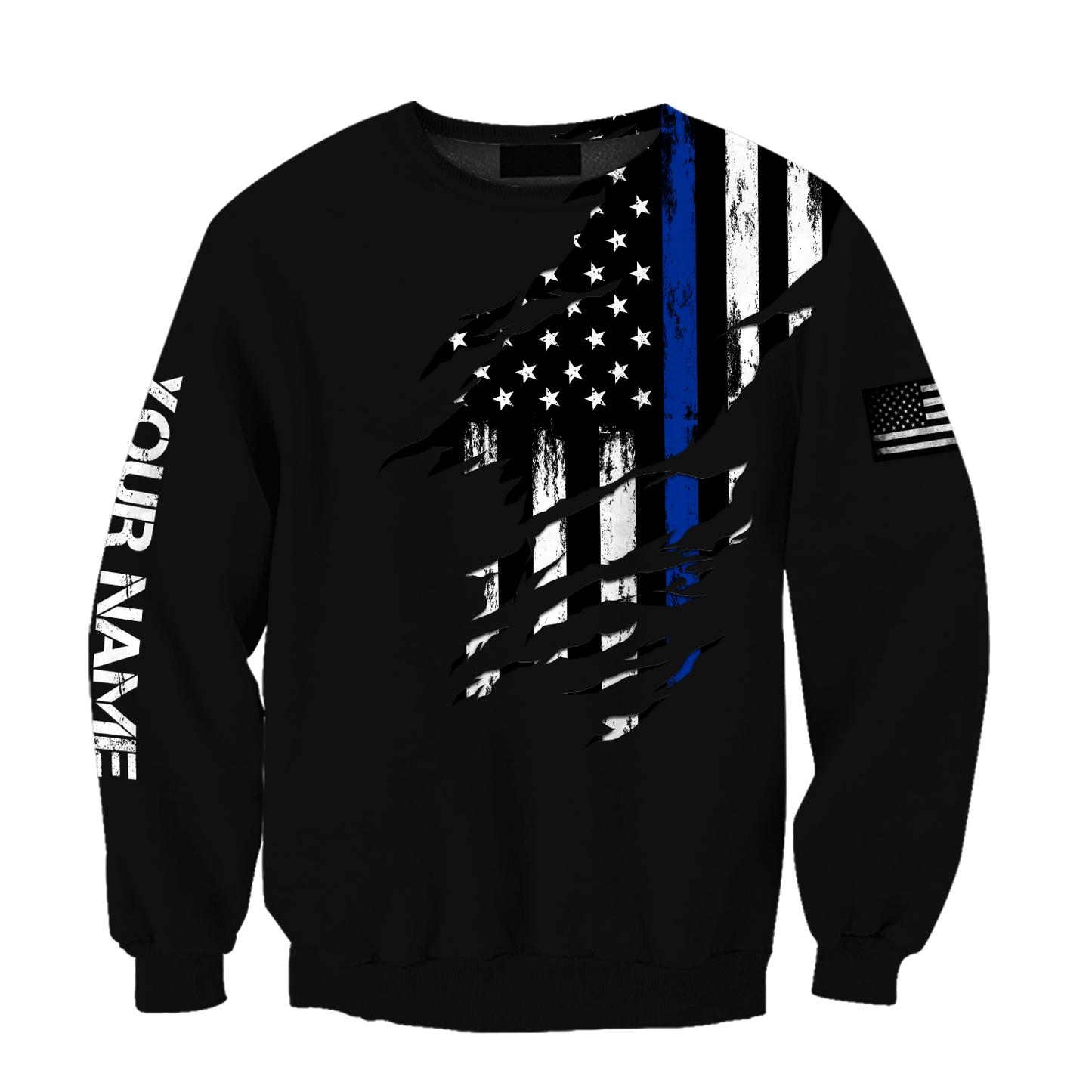 Thin Blue Line apparel US Law Enforcement custom name design 3d print shirts