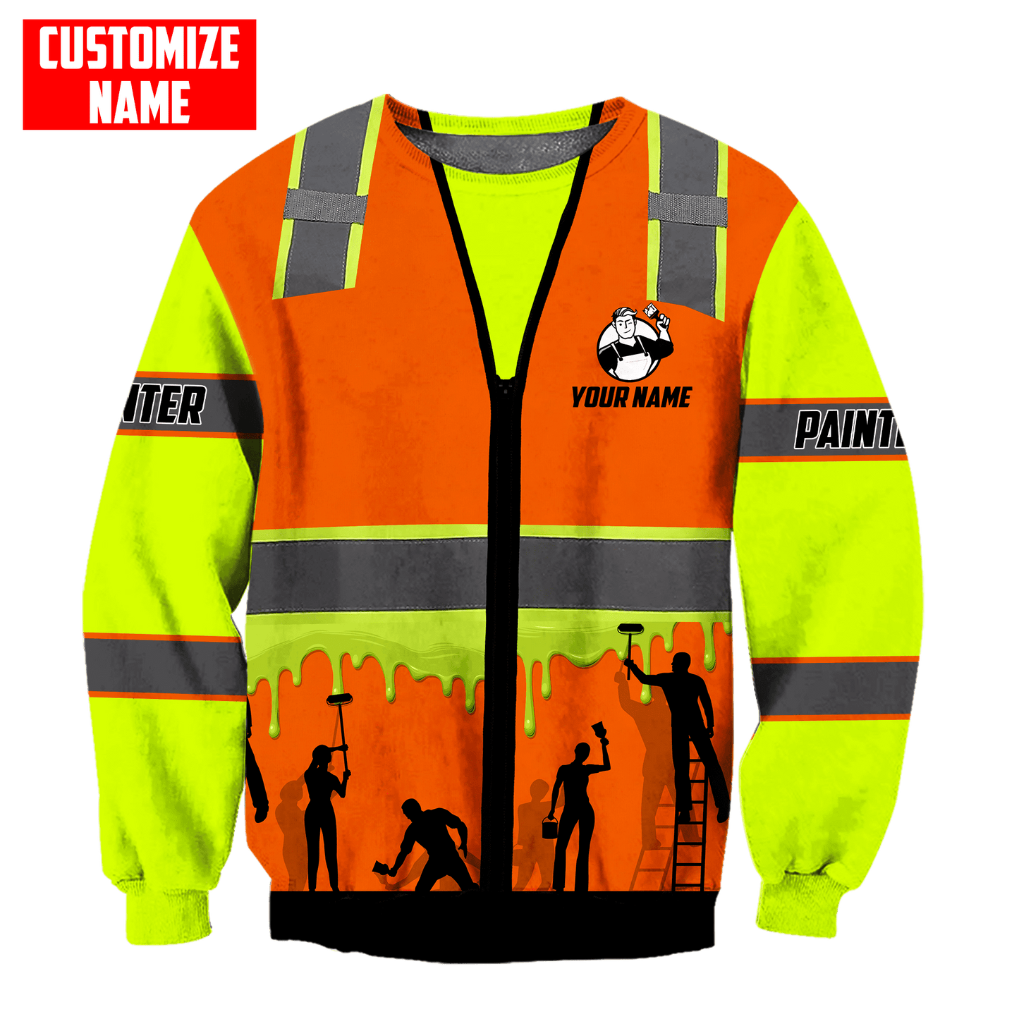 Tmarc Tee Personalized Name Painter 3D All Over Printed Unisex Shirts Safety