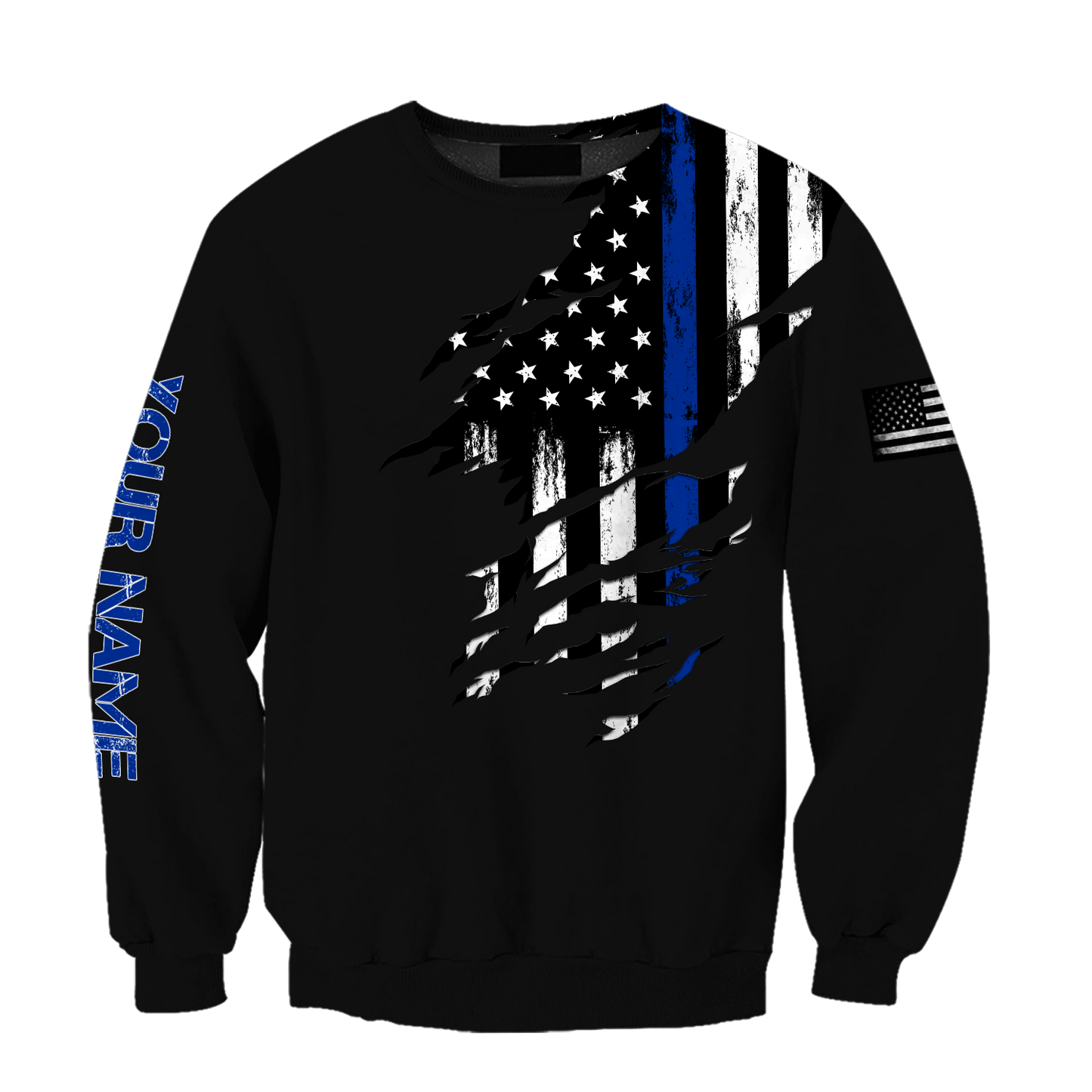 Thin Blue Line apparel US Law Enforcement custom name design 3d print shirts Proud Military