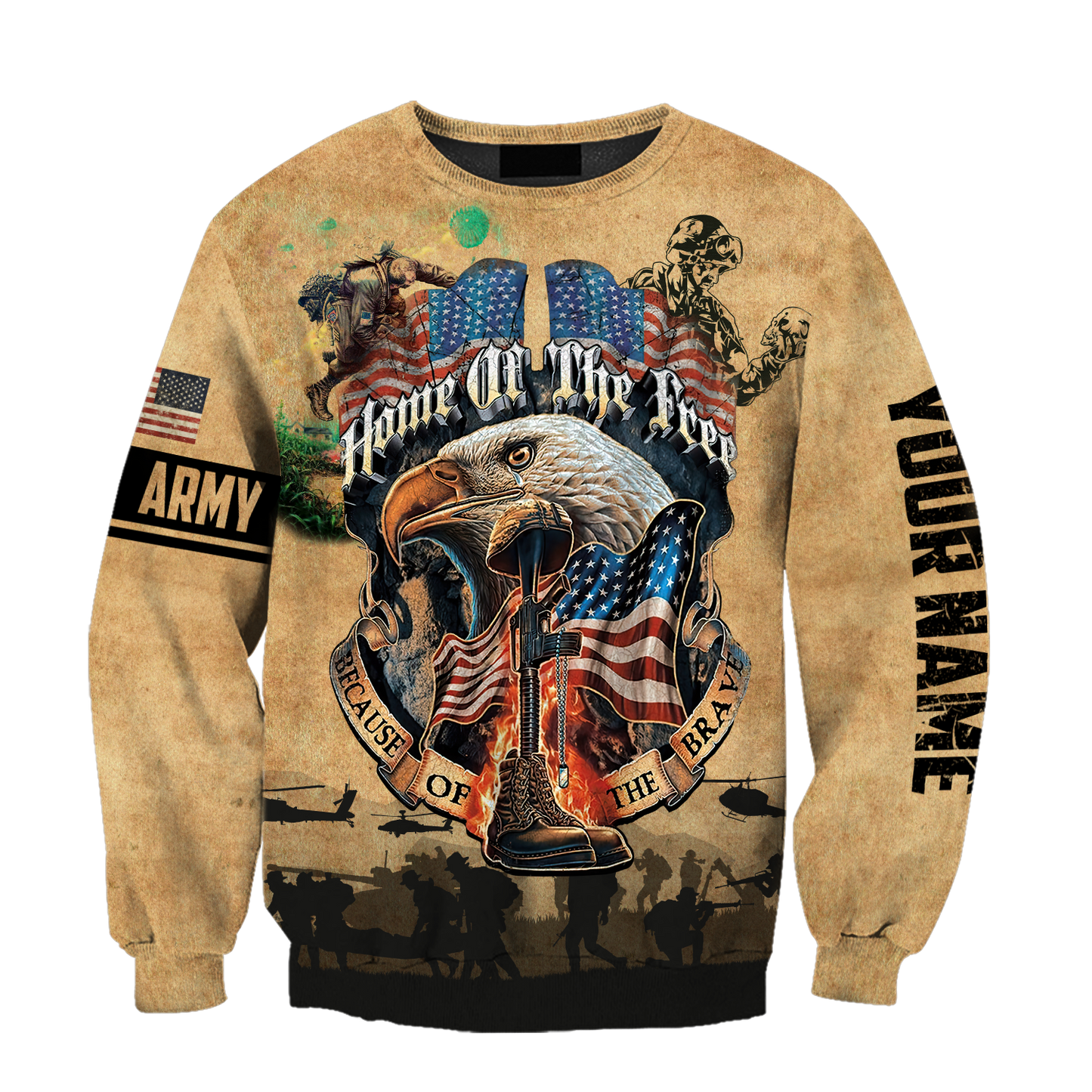 U.S Army veteran Home Free custom name design 3d print shirts Proud Military