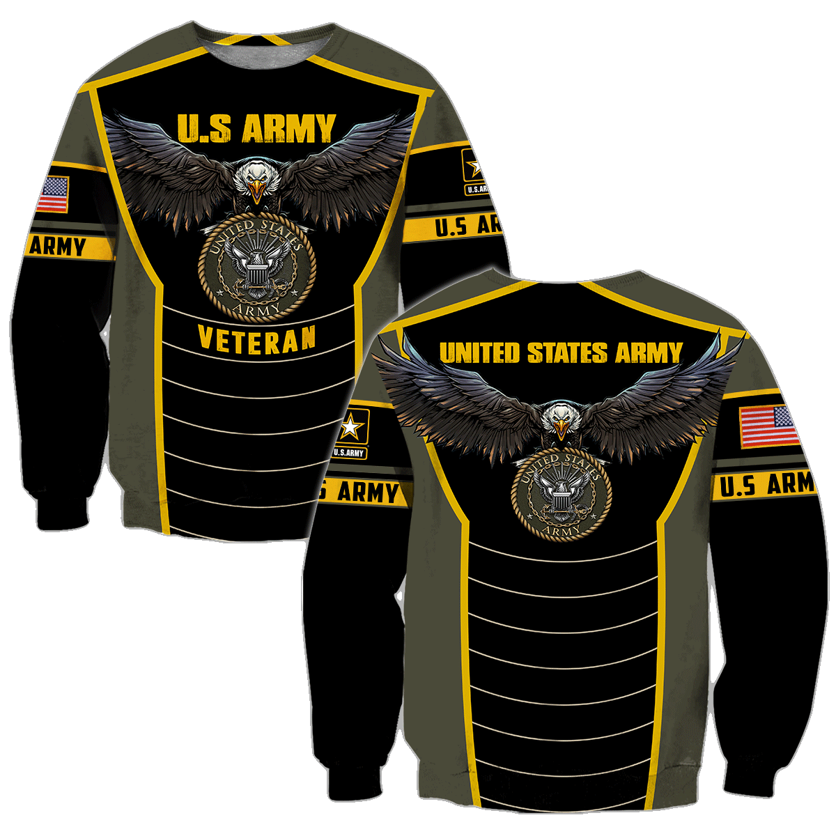 U.S Army veteran Eagle Pride design 3d print shirts Proud Military