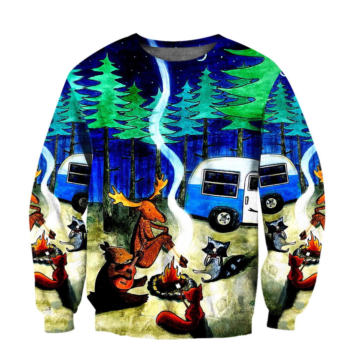 Camping 3D All Over Printed Unisex Shirts Starry Night Camping