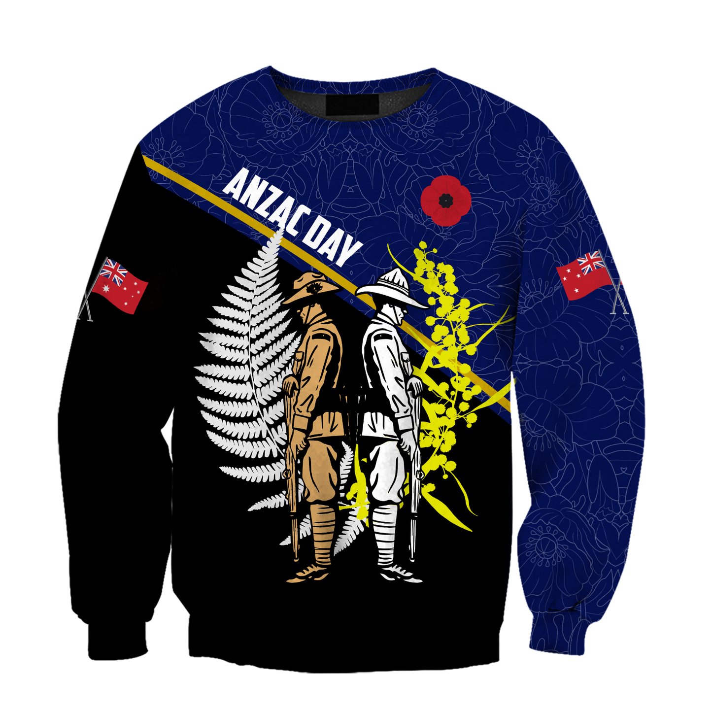 Tmarc Tee Anzac Day blue version Australia and Kiwi 3D print shirts