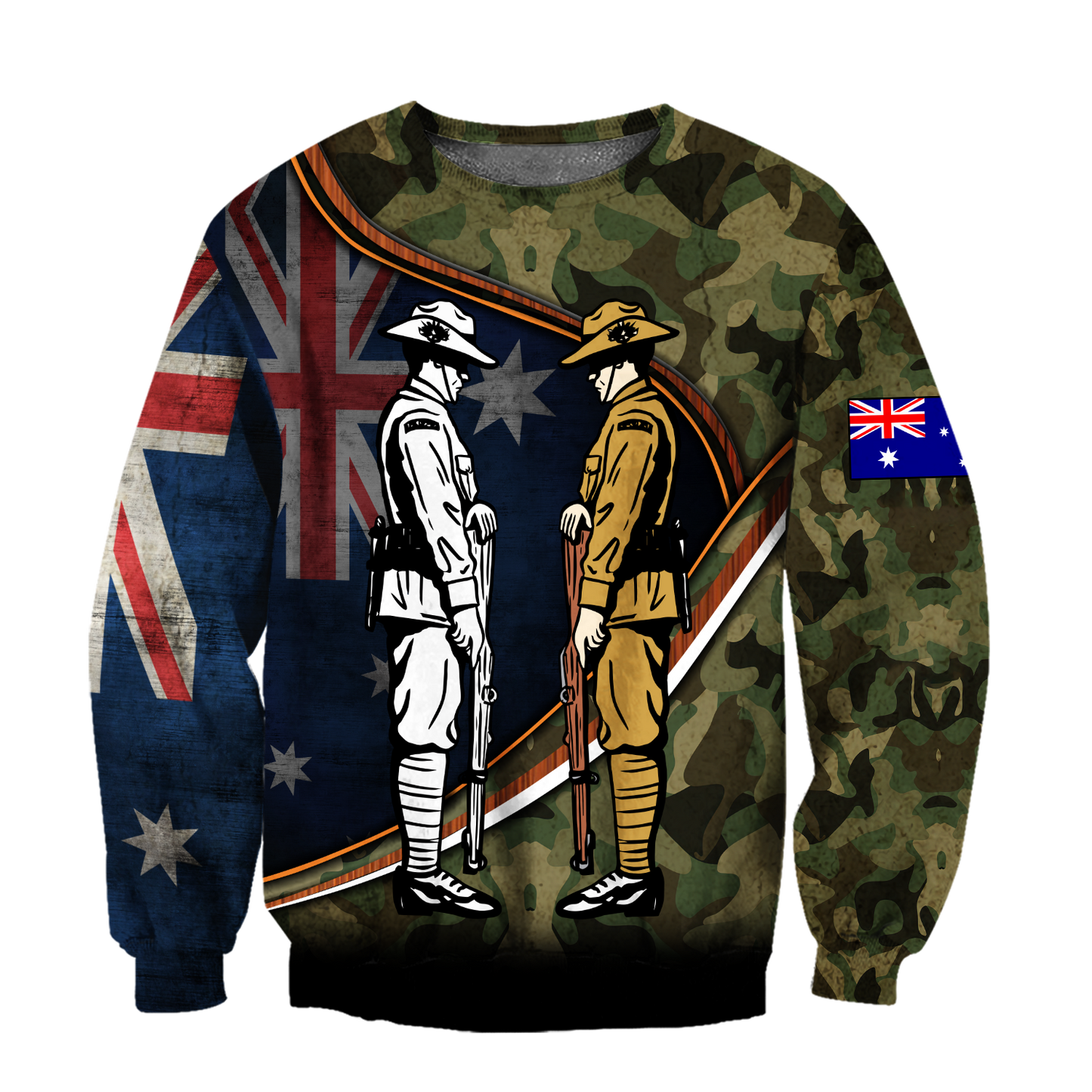 Tmarc Tee Remembrance Soldiers camo Australia and Kiwi 3D print shirts