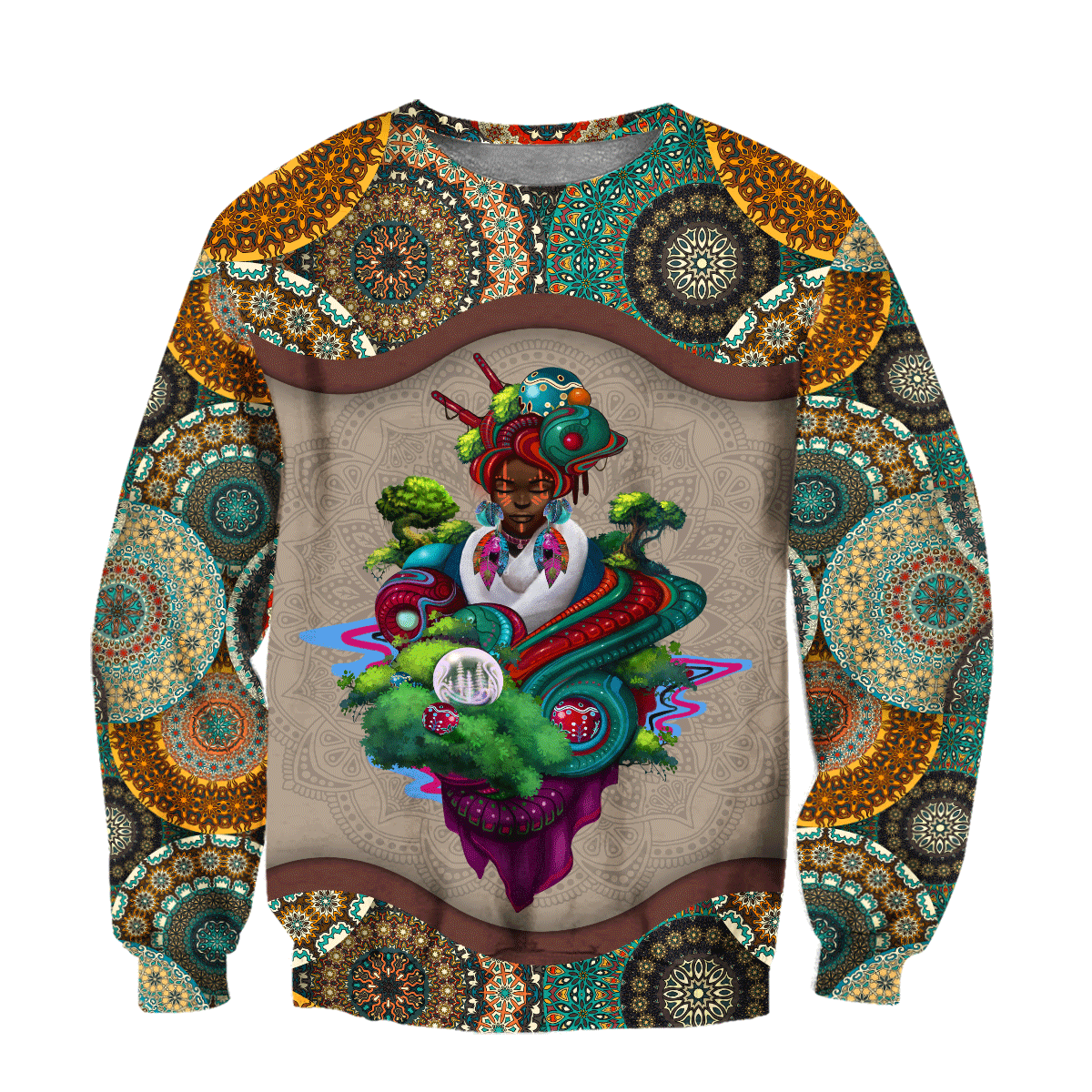 African Girl Pattern Unisex Deluxe Hoodie ML