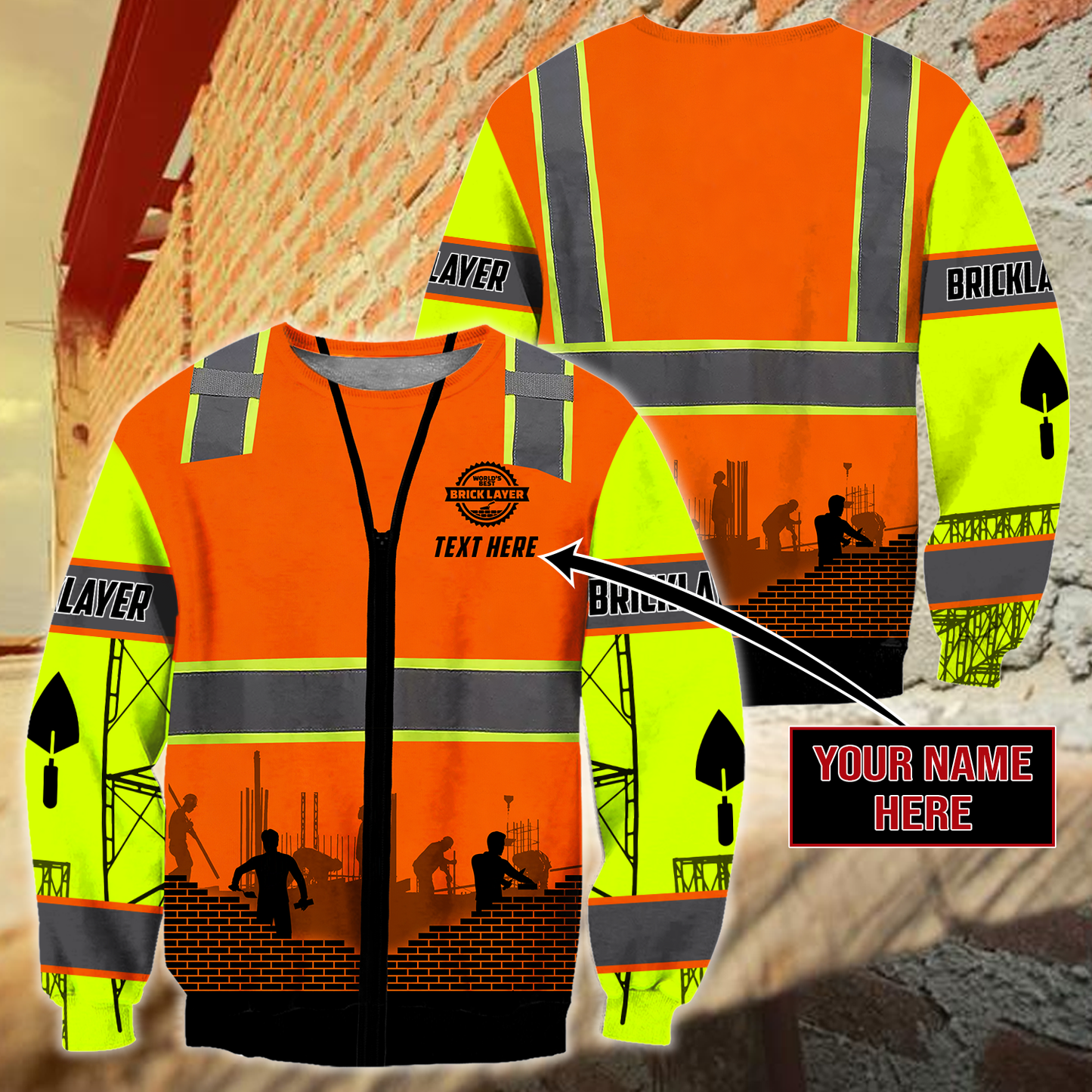 Bricklayer Safety Custom Name 3D All Over Printed Shirts