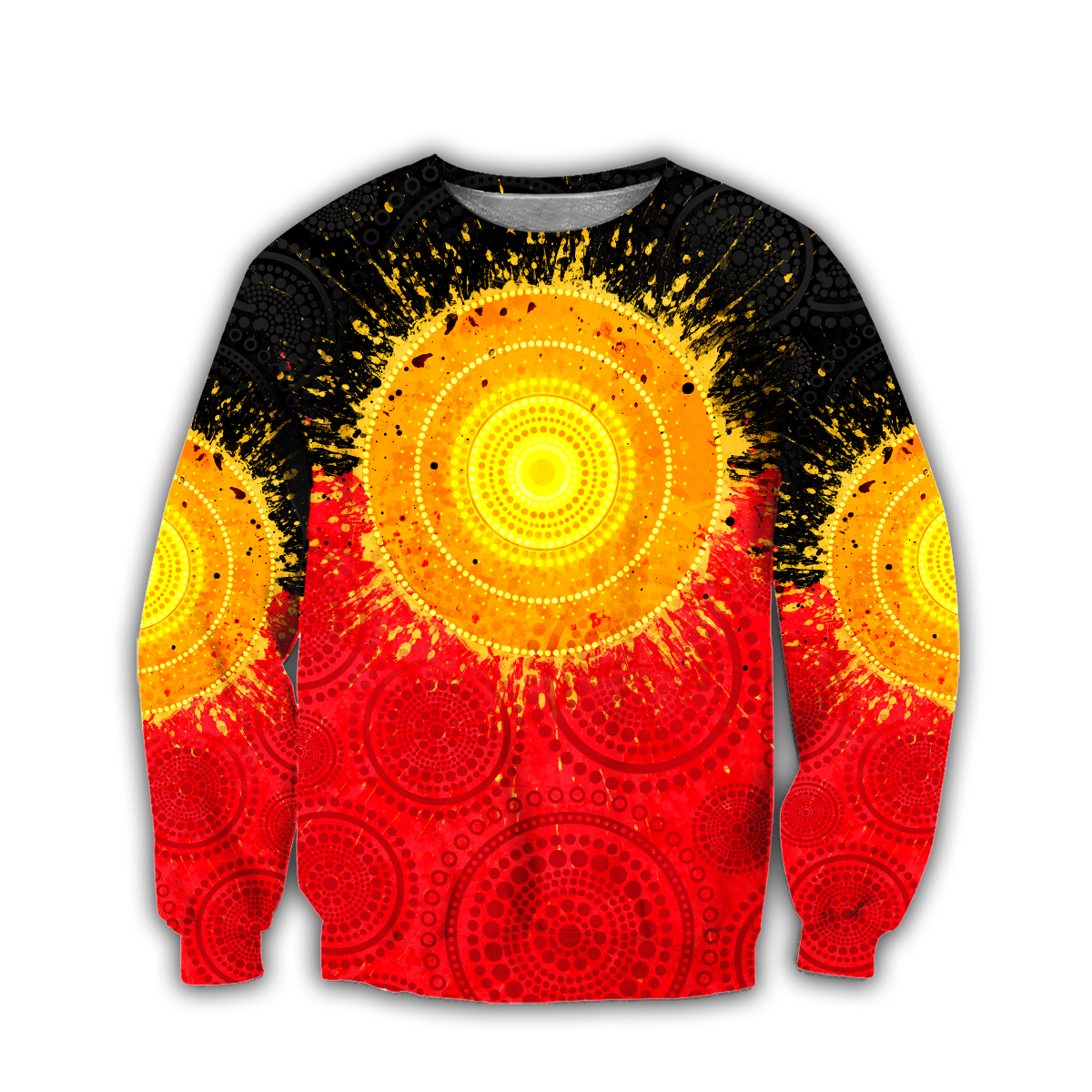 Tmarc Tee Aboriginal Flag Indigenous Sun Painting Art 3D design shirts