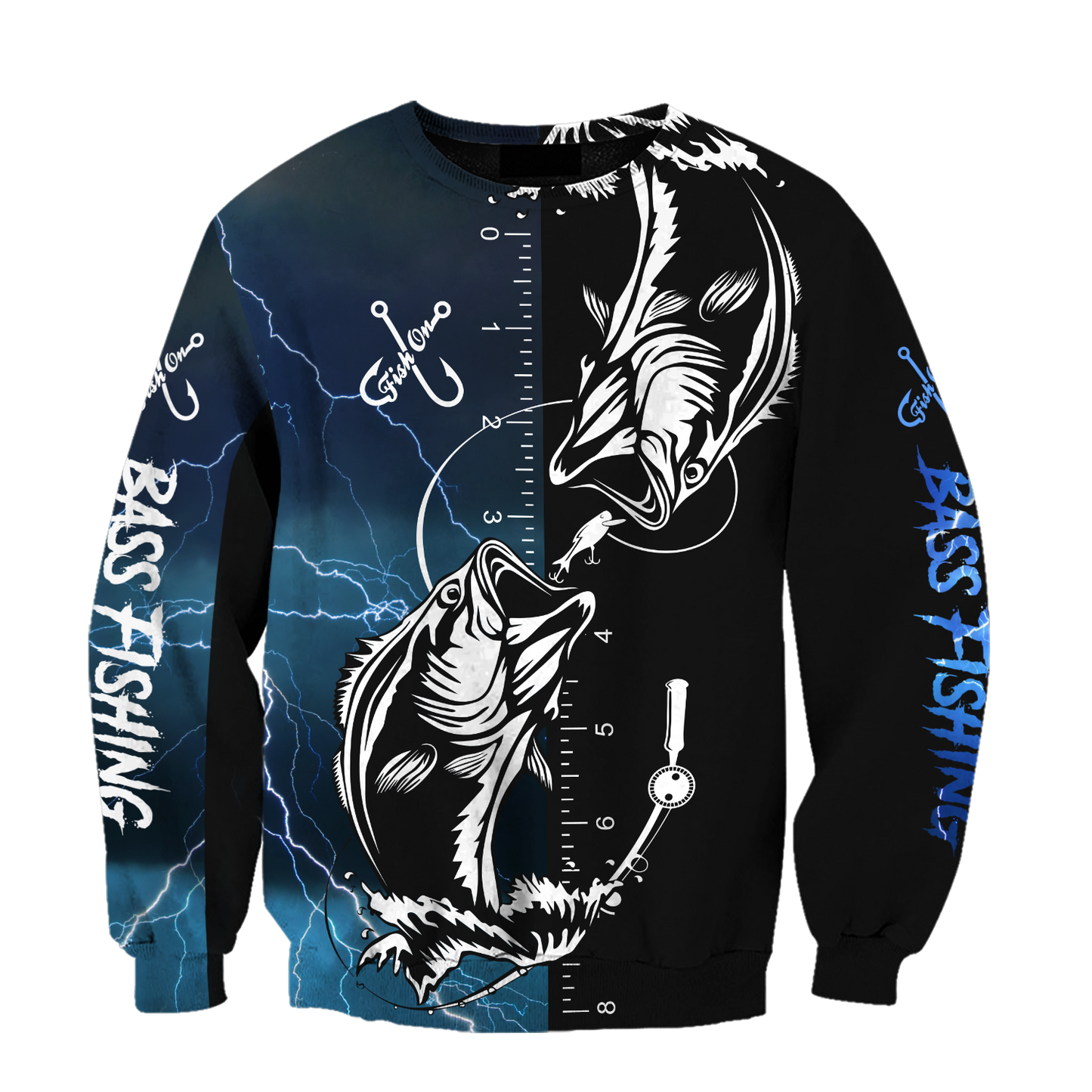 Bass fishing tattoo the rule Blue colour 3D print shirts