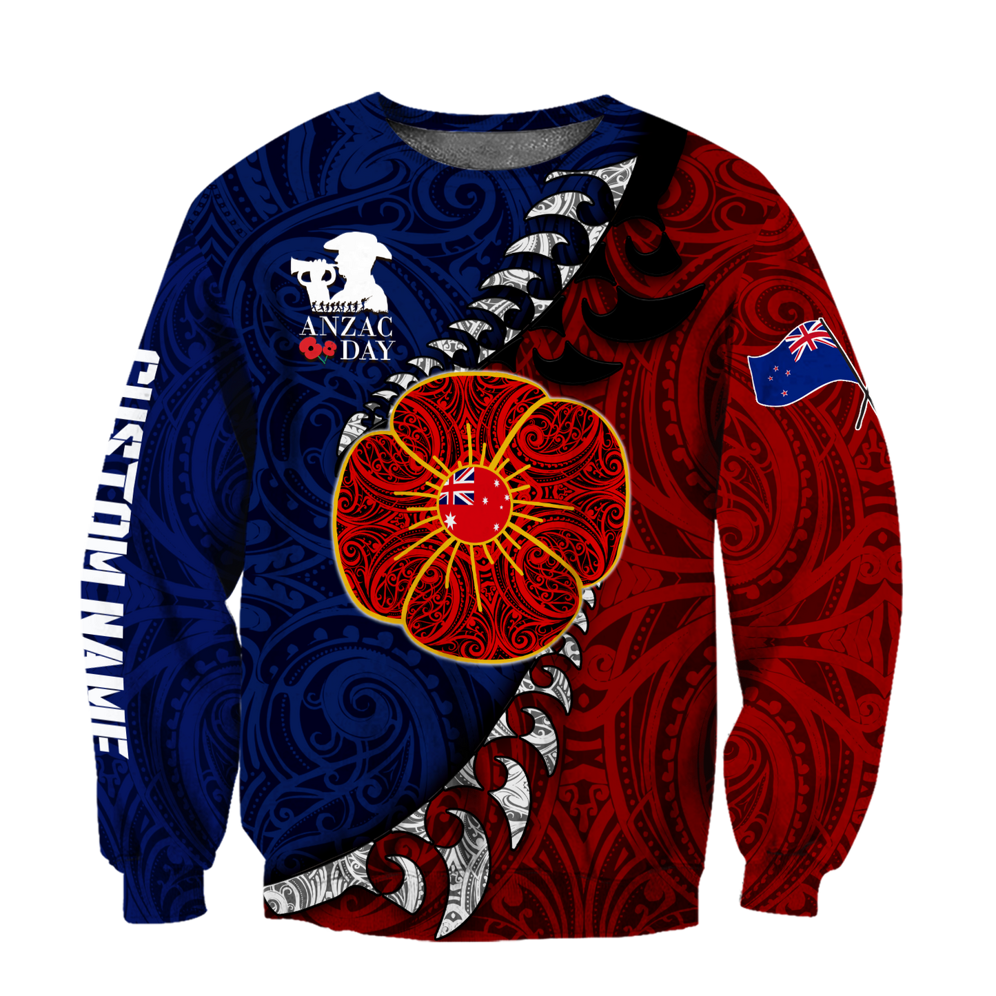 Anzac day poppy flower lest we forget custom name 3d print shirts