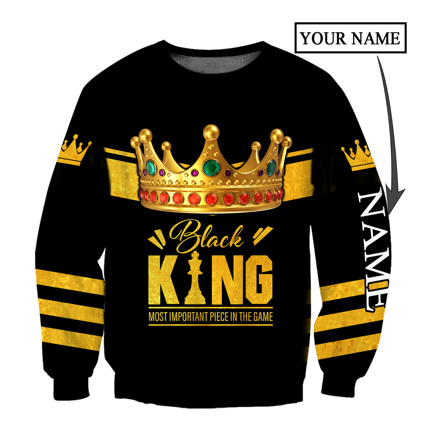 African Culture Custom Name Black King Unisex Hoodie ML