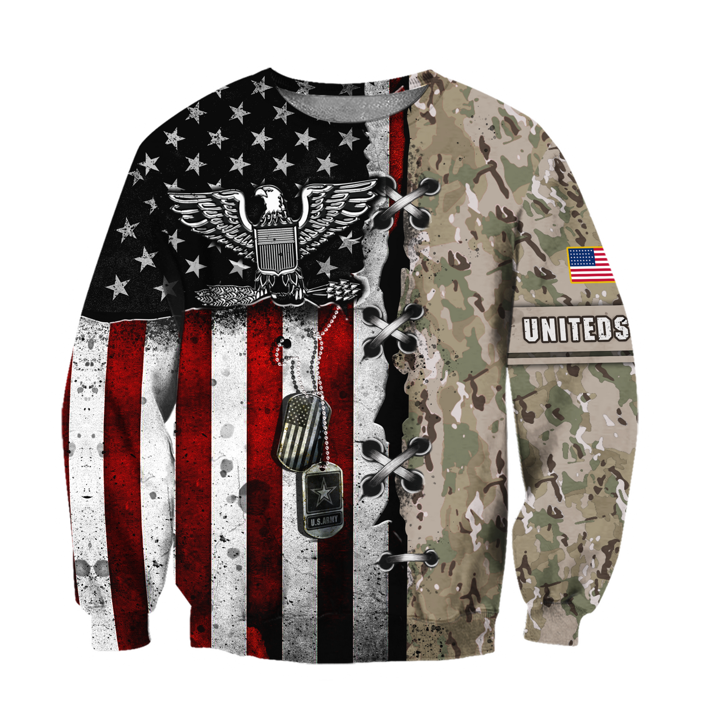 US Army Veteran American Flag 3D All Over Printed Shirts