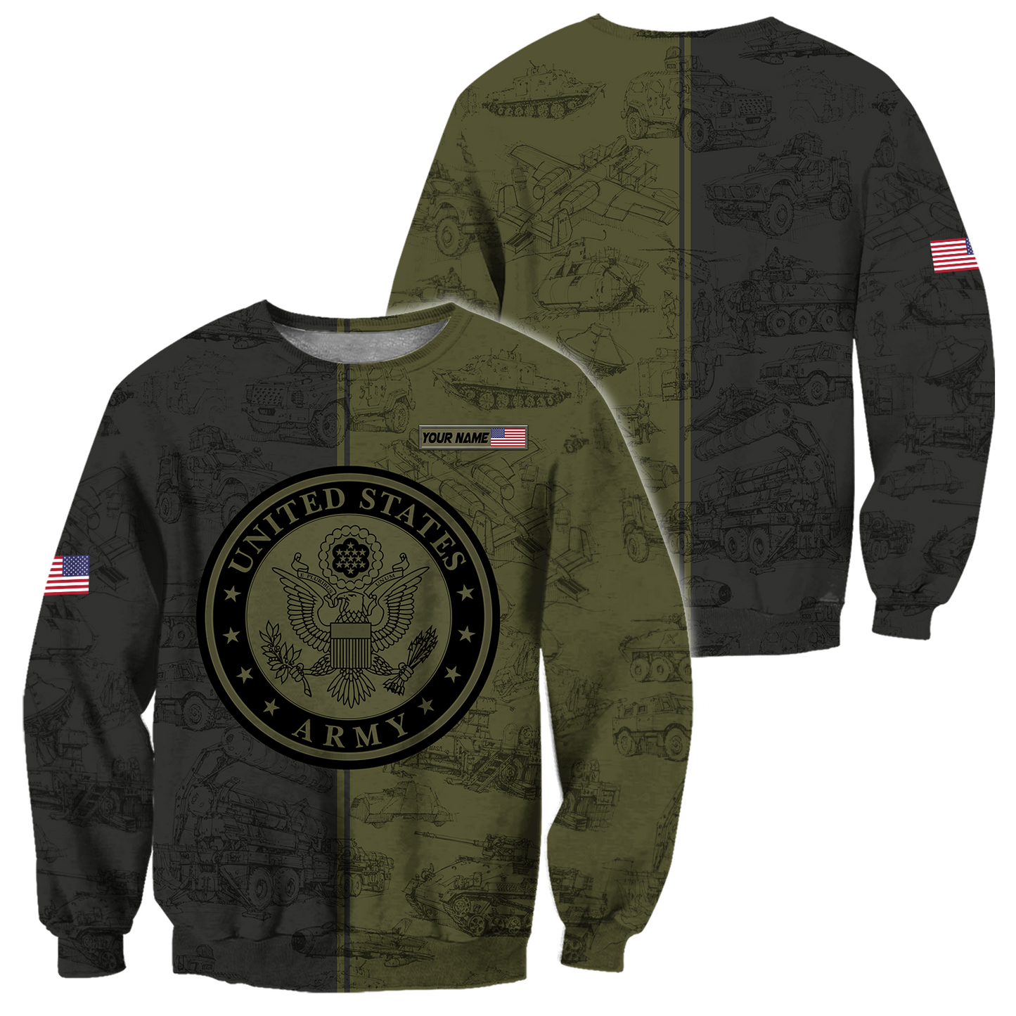 Army Customize Name 3D All Over Printed Shirts TNA27052105