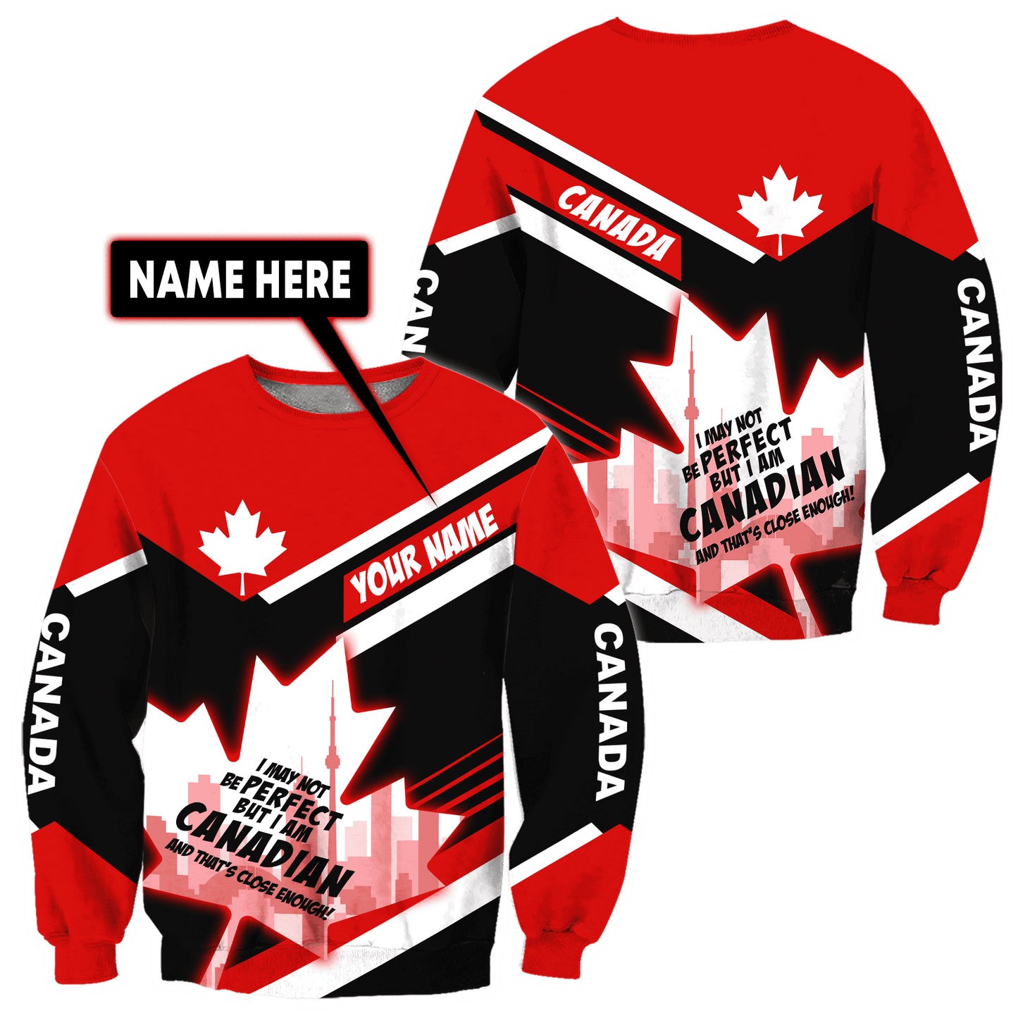 Canada Day No29 Personalized Name Pullover Premium Unisex Hoodie