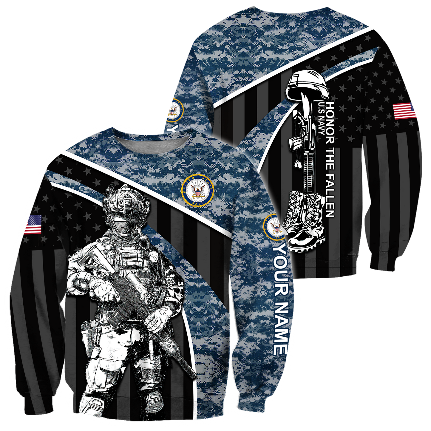 American US Namy Personalize 3D All Over Unisex Hoodie