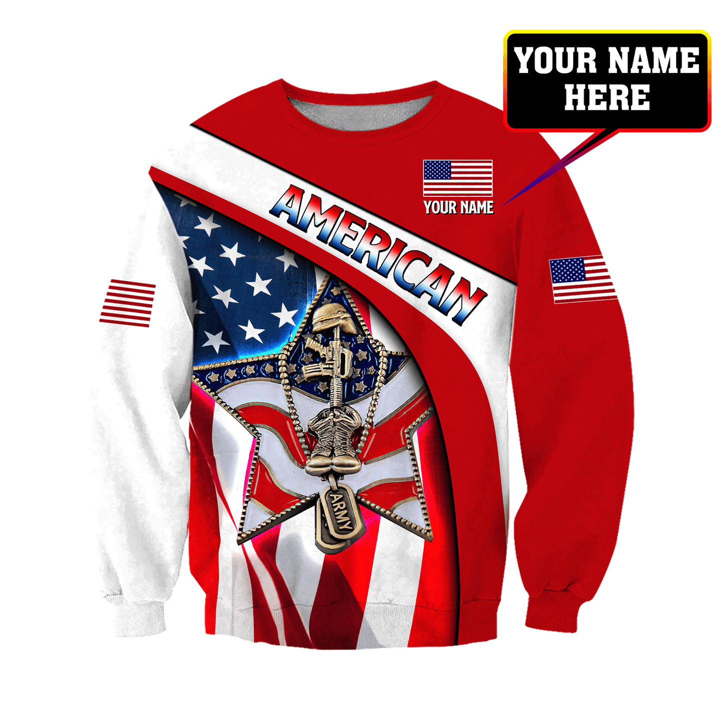 American Army Personalize 3D All Over Hoodie