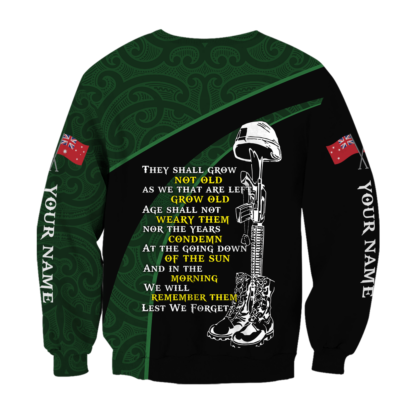 Tmarc Tee Anzac day custom name the ode Australia and Kiwi 3D print shirt