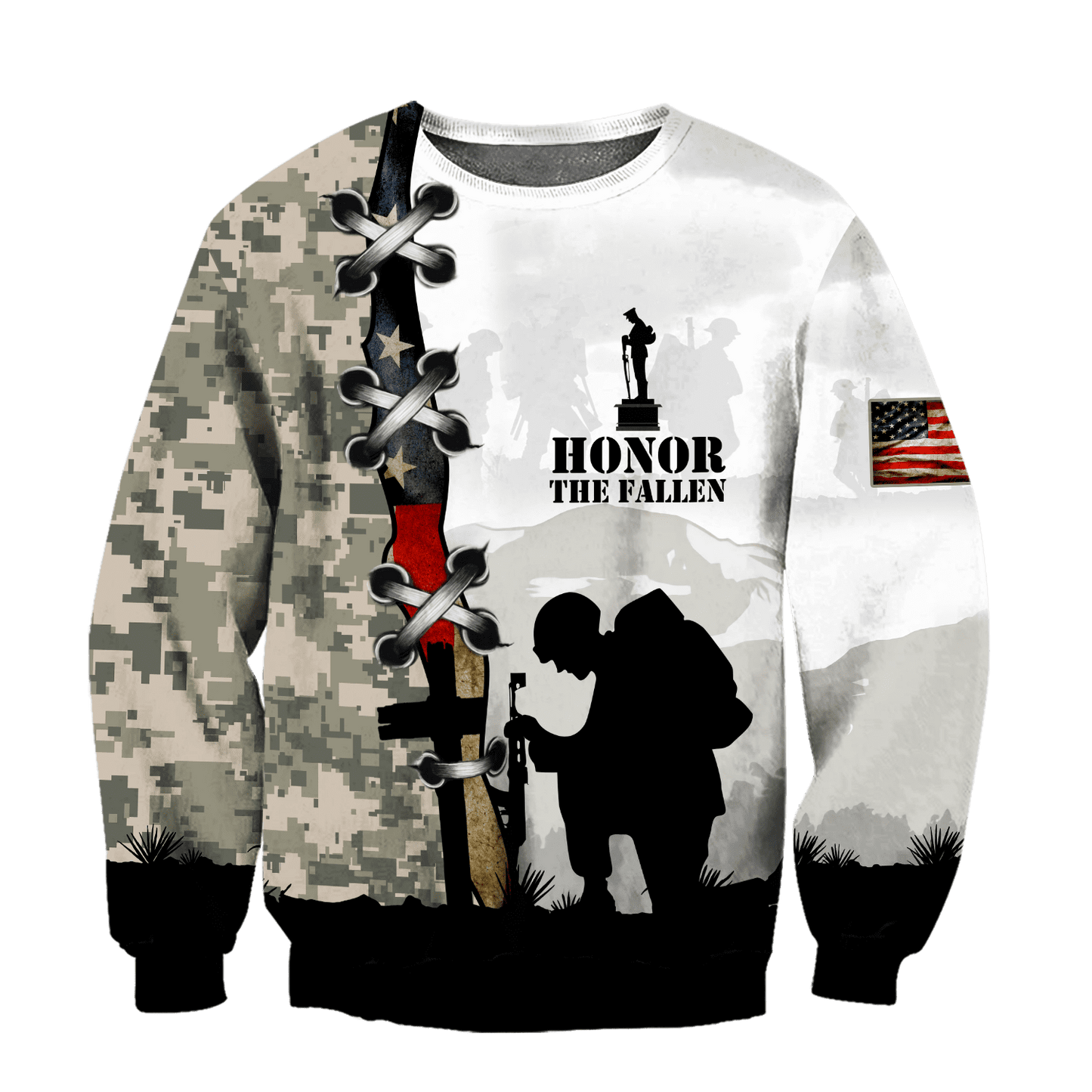 American Veteran 3D Over Printed Unisex Deluxe Hoodie ML