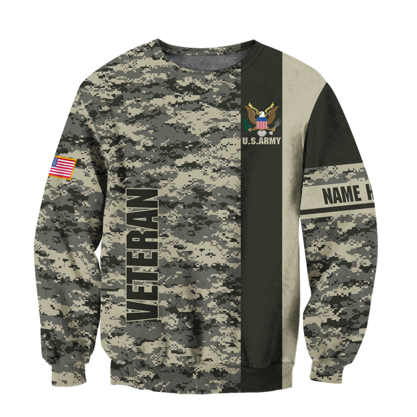 US Army Veteran  Personalized name 3D All Over Printed Unisex Shirts