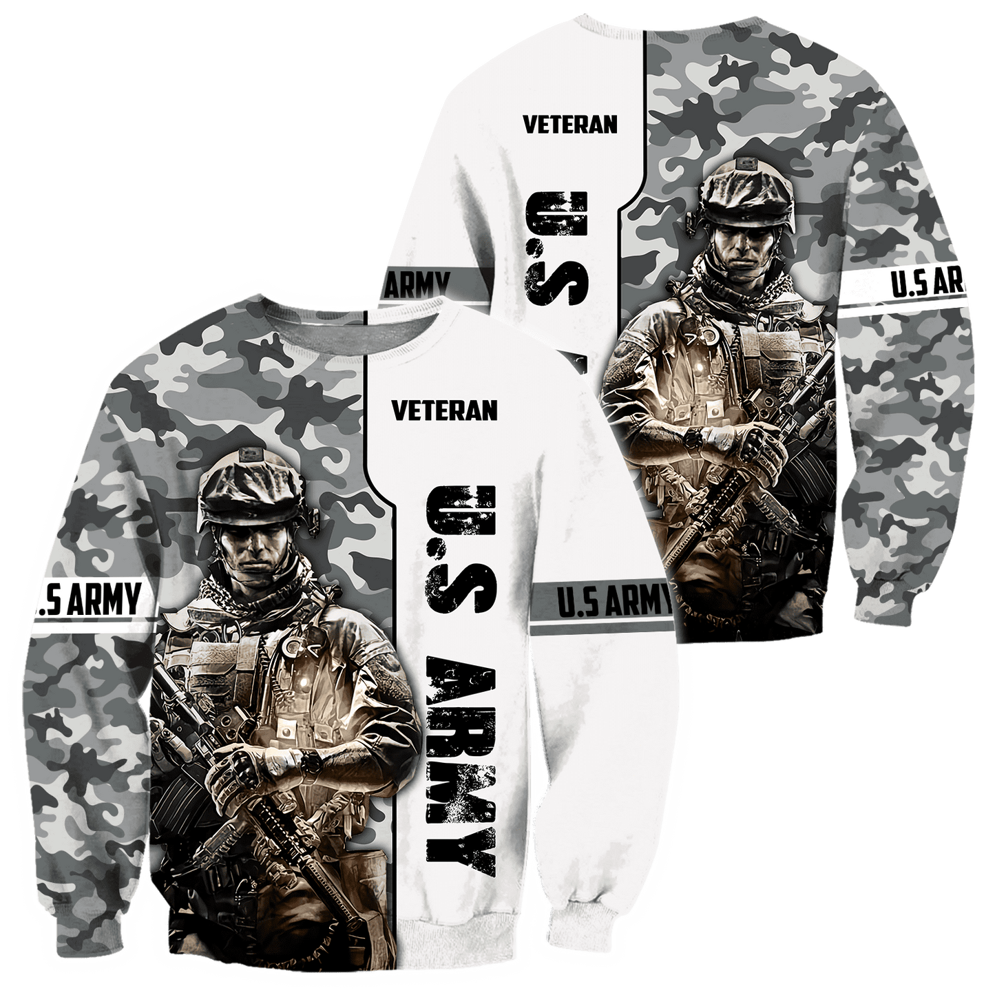US Army Veteran 3D All Over Printed Hoodie