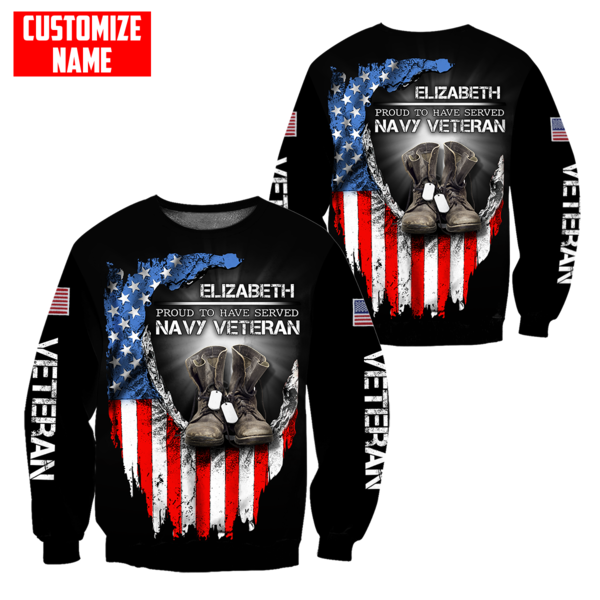 Proud To Have Served Navy Veteran 3D All Over Printed For Man And Women