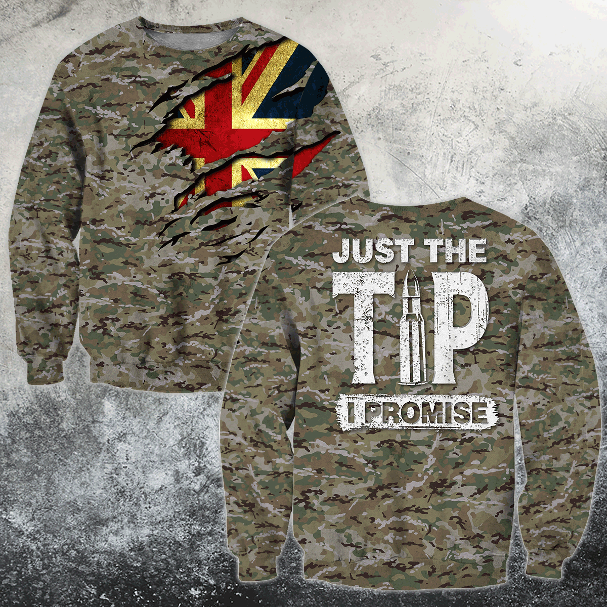 British Camo Just the tip I promise 3D Design Print Shirts