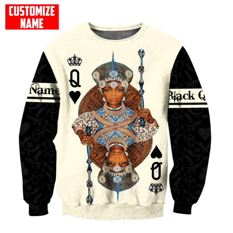 African Culture Black Queen Zulu Unisex Hoodie ML Personalize Name