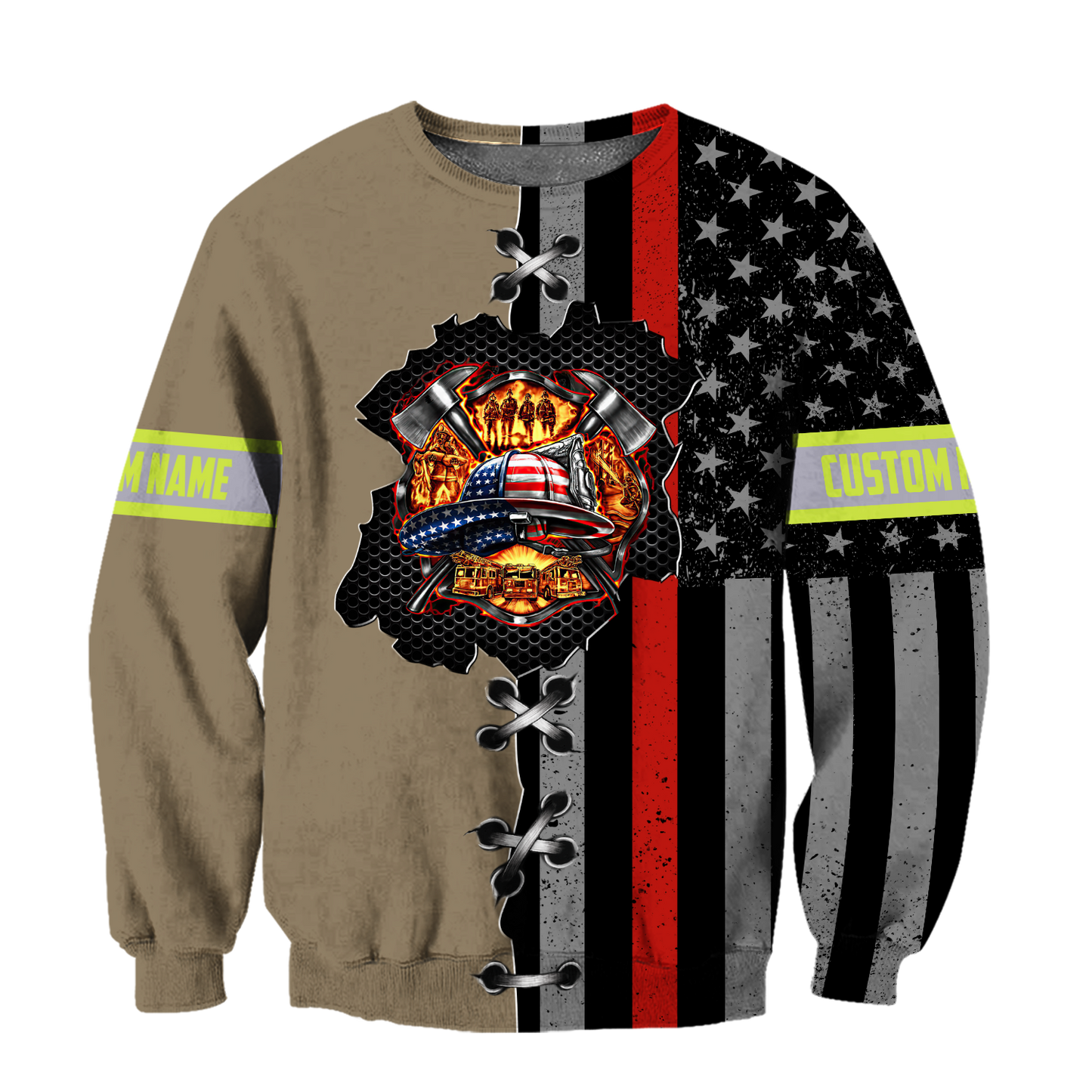 Customize Name Firefighter 3D All Over Printed Unisex Shirts
