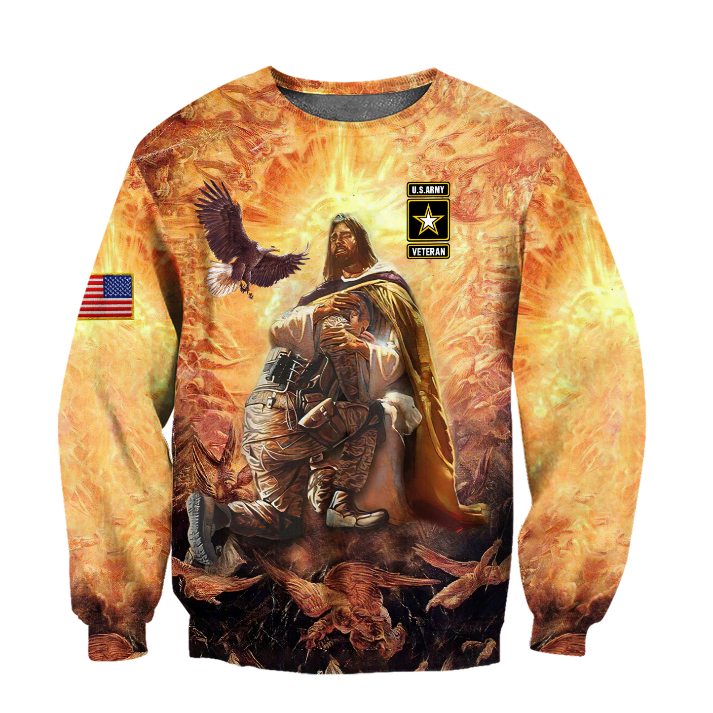 US Army Veteran Jesus 3D All Over Printed Unisex Shirts