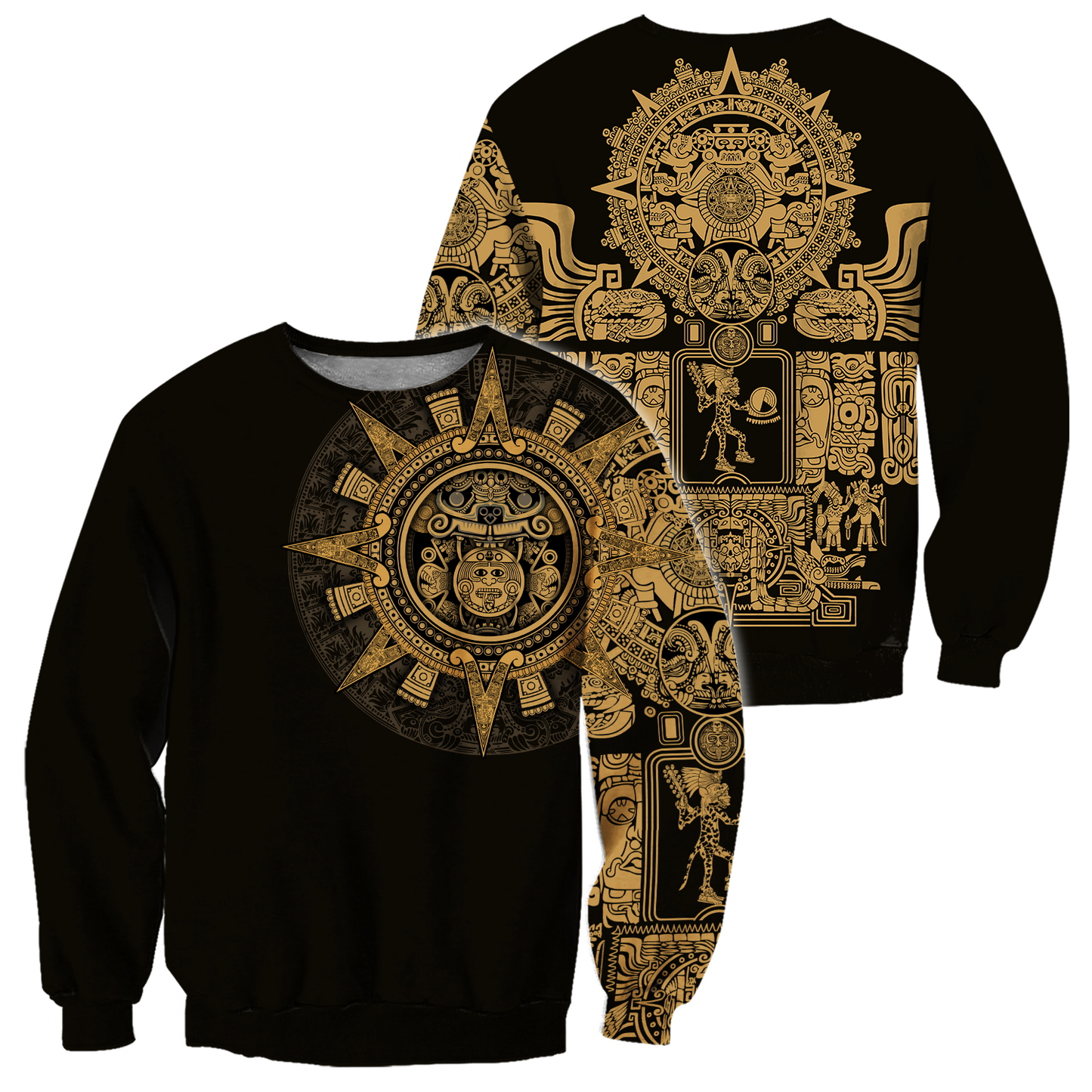 Aztec Mexican Yellow 3D All Over Printed Unisex Hoodie no2