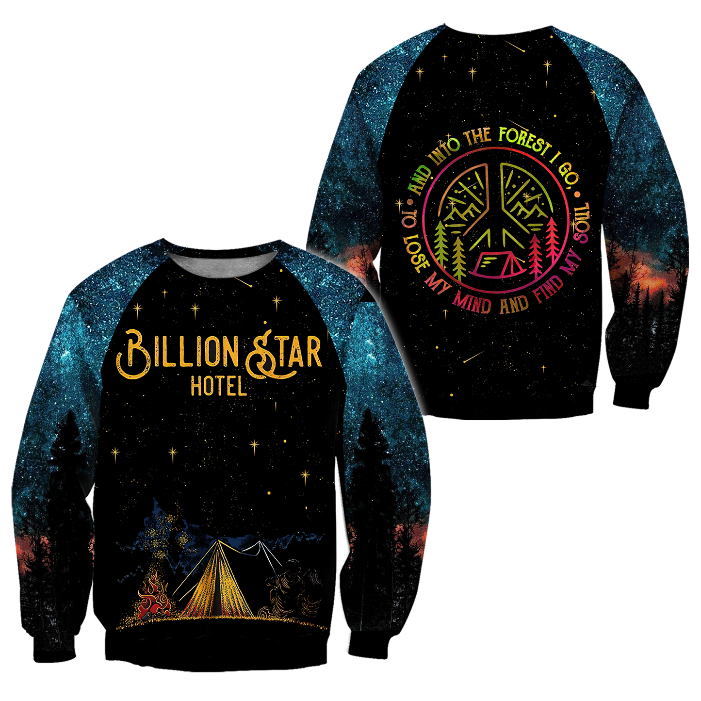 Camping 3D All Over Printed Unisex Shirts Billion Star Hotel