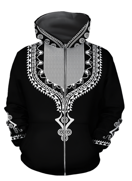African Culture Dashiki Pattern Unisex Deluxe Hoodie ML