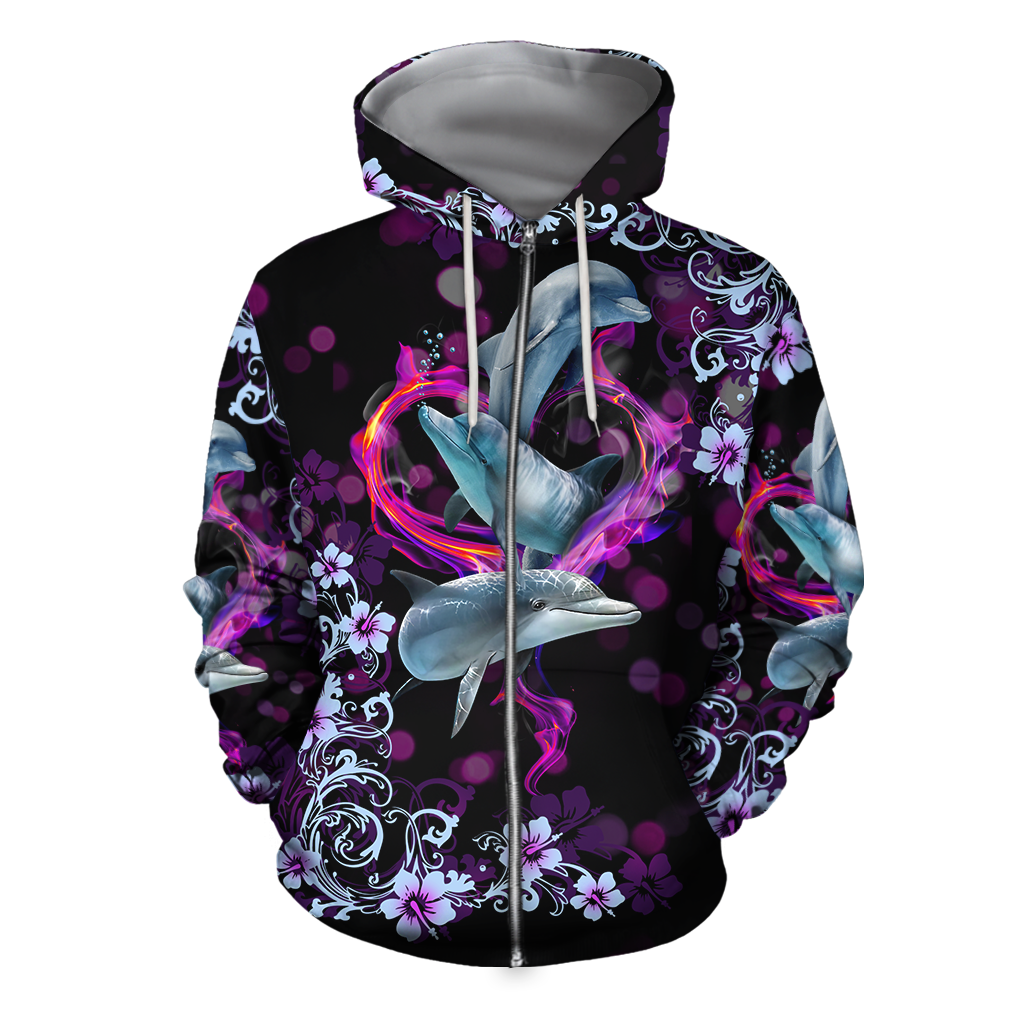 All Over Printed Dolphin Hoodie JJW01092002-MEI