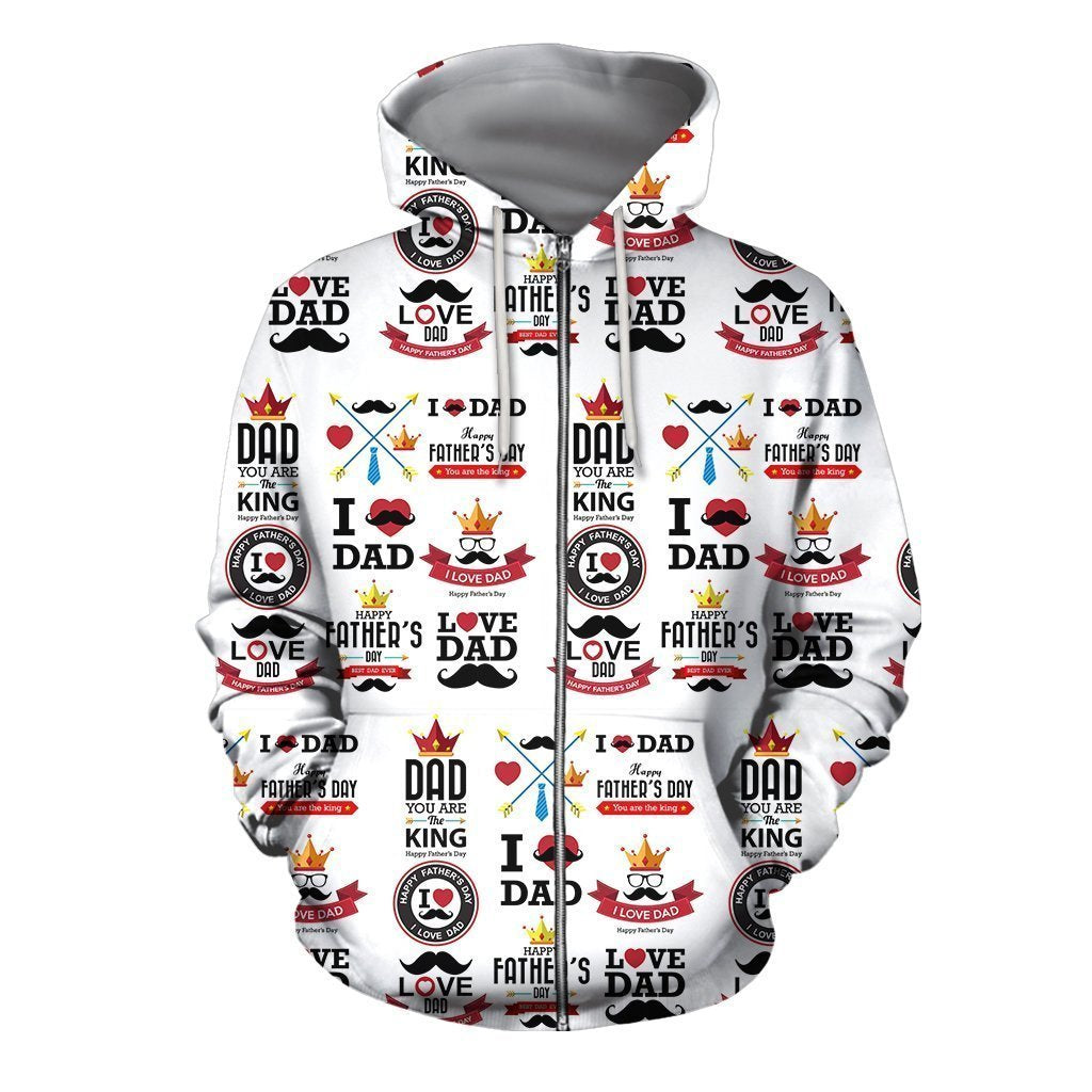 3D All Over I Love Dad Hoodie - Amaze Style™-Apparel