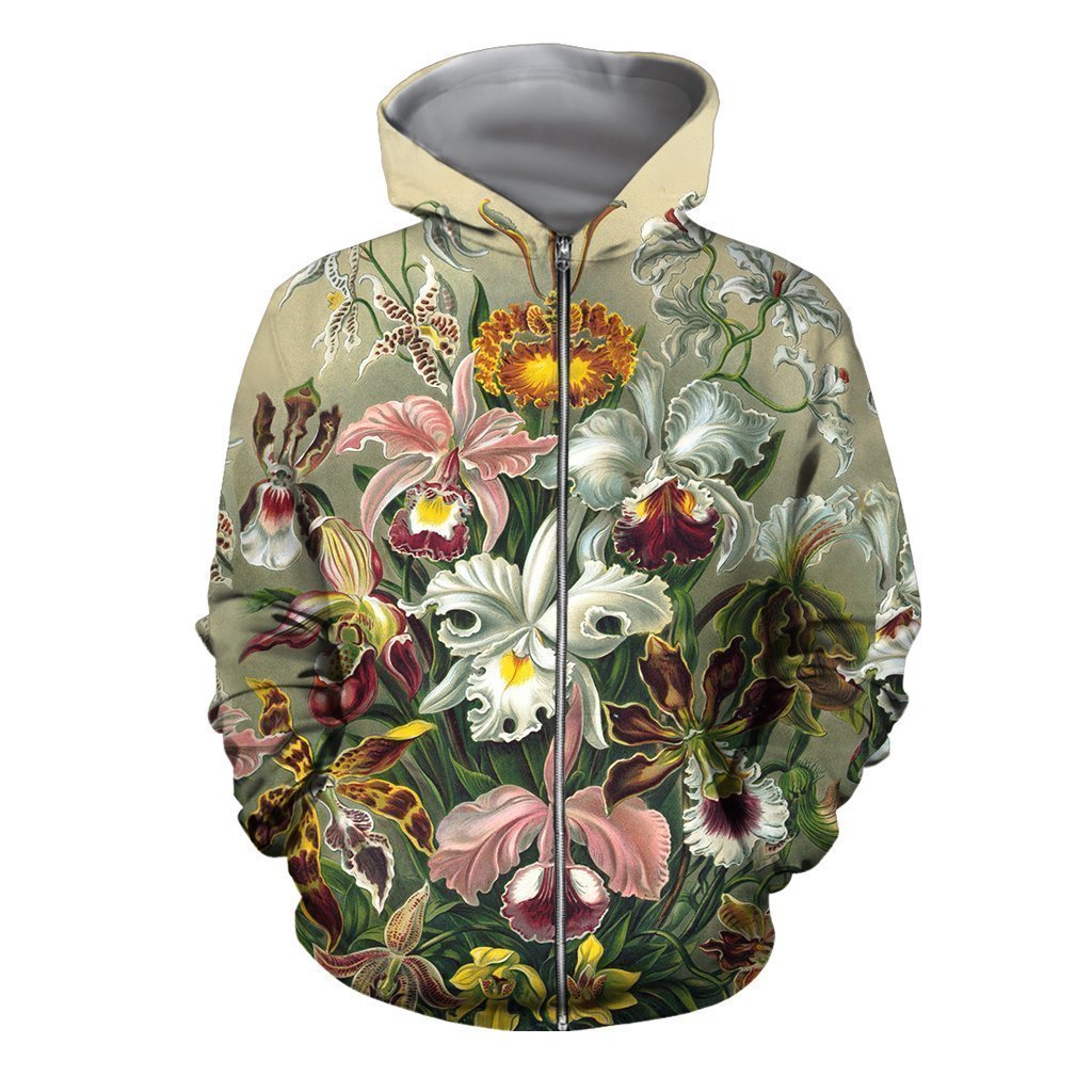 3D All Over Printed Vintage Flowers Shirts And Shorts-Apparel-6teenth World-ZIPPED HOODIE-S-Vibe Cosy™