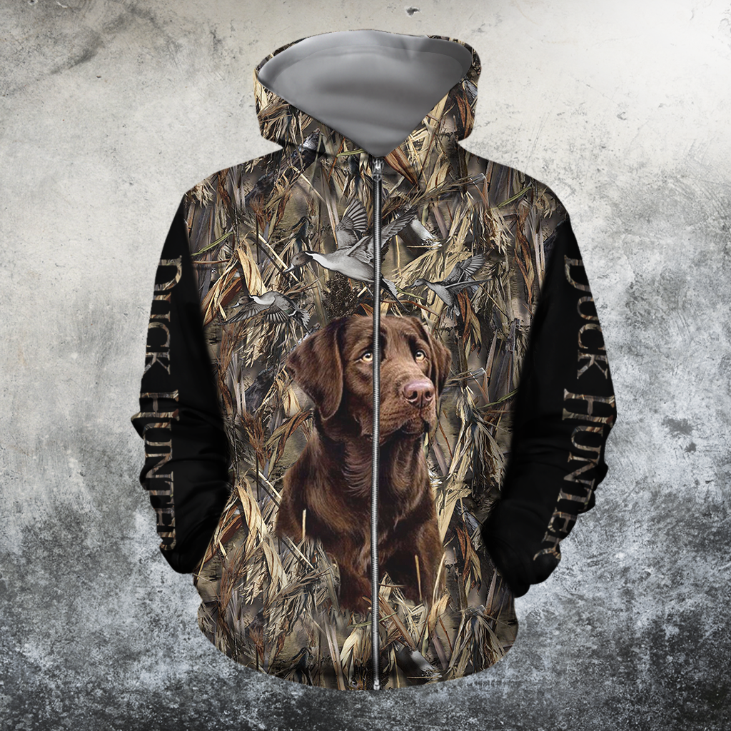 3D All Over Printed Brown Dog hunting Hoodie - Amaze Style™-Apparel