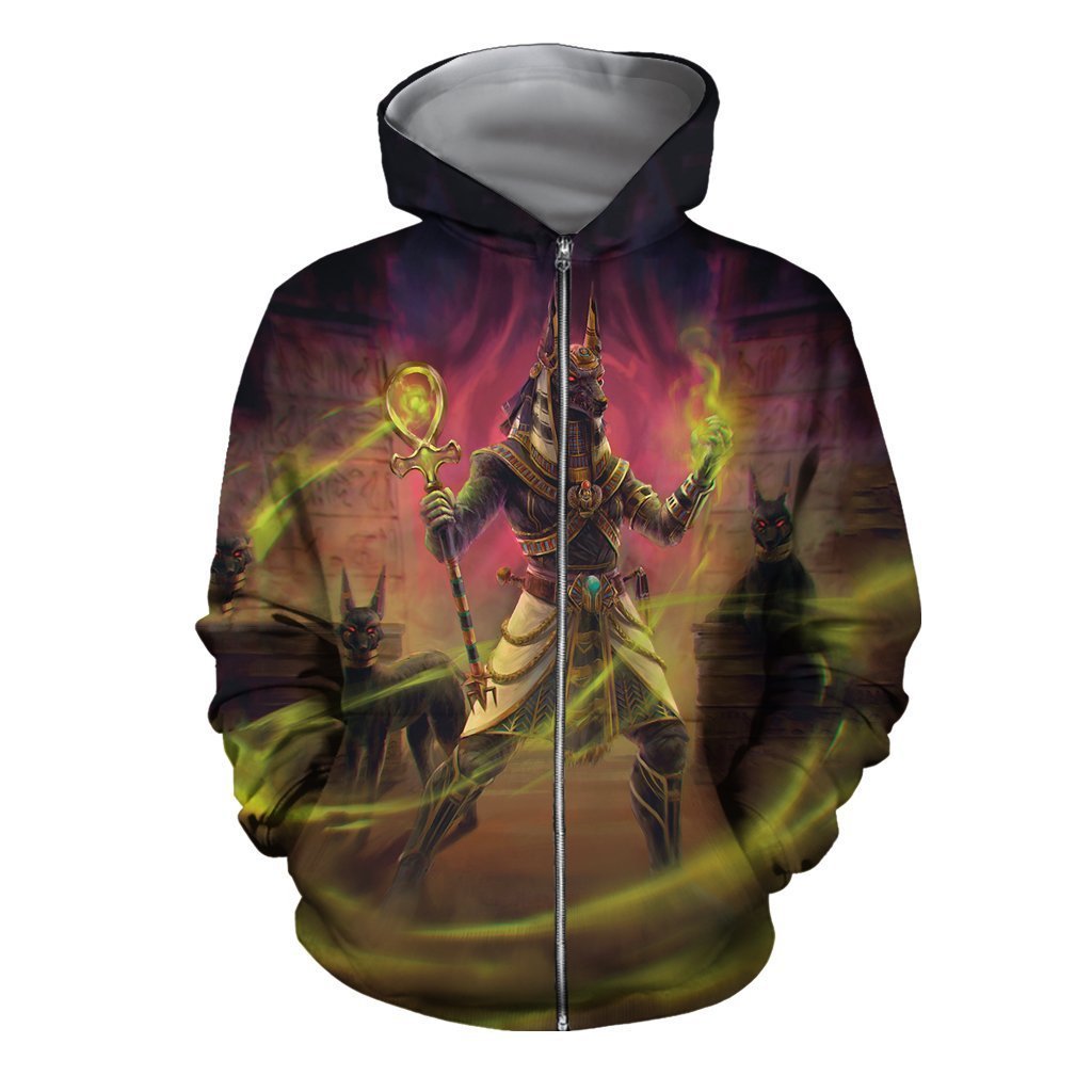 3D All Over The Egyptian gods Anubis Hoodie - Amaze Style™-Apparel