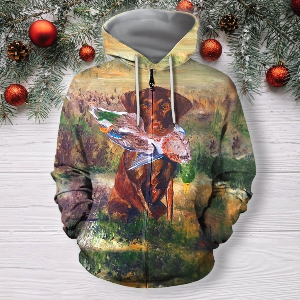 3D All Over Print Hunting Dog Duck Hoodie - Amaze Style™-Apparel